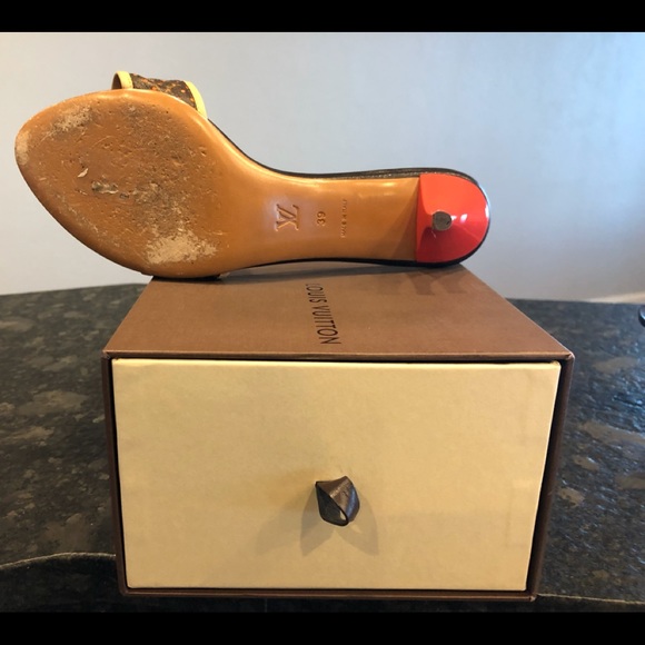 LOUIS VUITTON Monogrammed/ Orange Perforated Mule - Picture 6 of 8